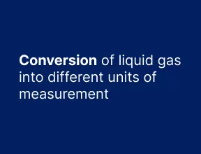 Conversion of liquid gas into different units of measurement